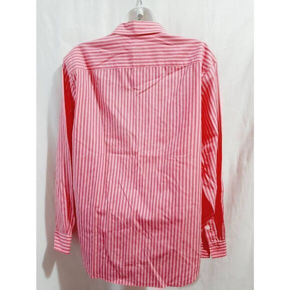 Talbots pink striped 100% cotton button down small shirt - Picture 2 of 4